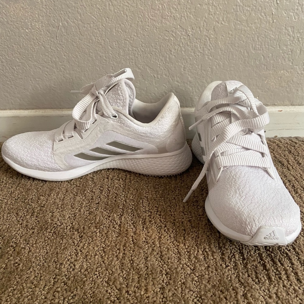 Adidas white running shoes